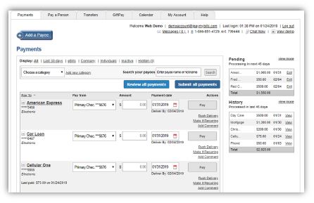 PFB Bill Pay Screenshot